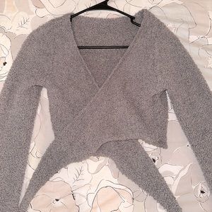 SKIMS cozy knit wrap top. cropped long sleeve. :)